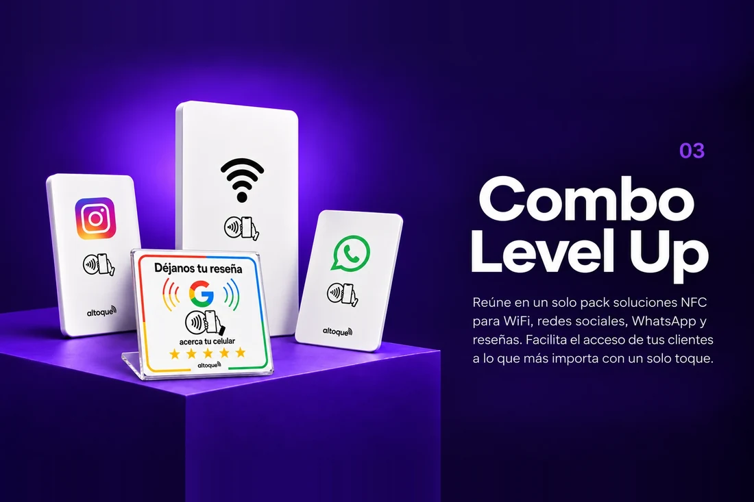 Combo Level Up: WiFi, redes sociales, WhatsApp y reseñas en un solo pack
