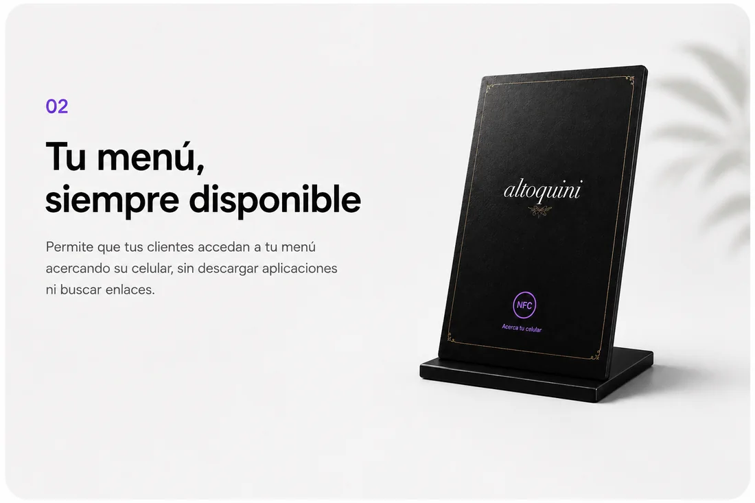 Tu menú siempre disponible, sin apps ni enlaces
